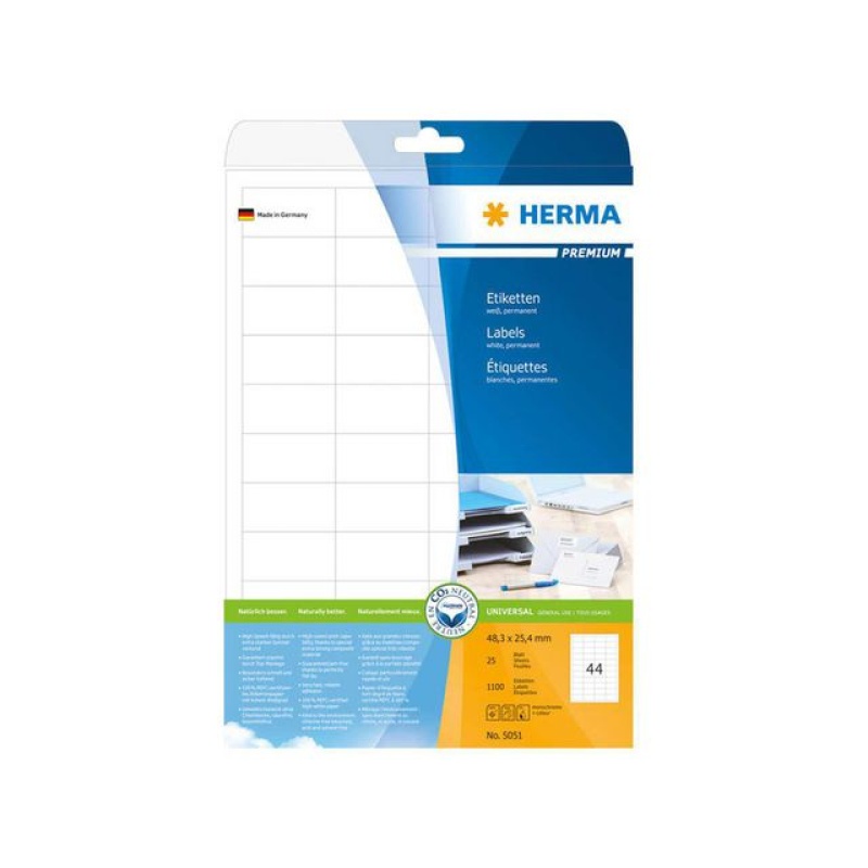 Etiket Herma ILC 48x25 prem wit/pak 1100