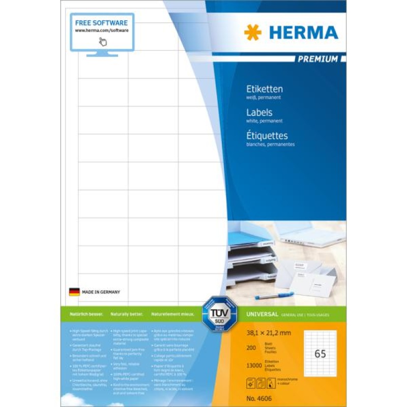 Etiket Herma ILC 66x34 prem wit/pak 4800