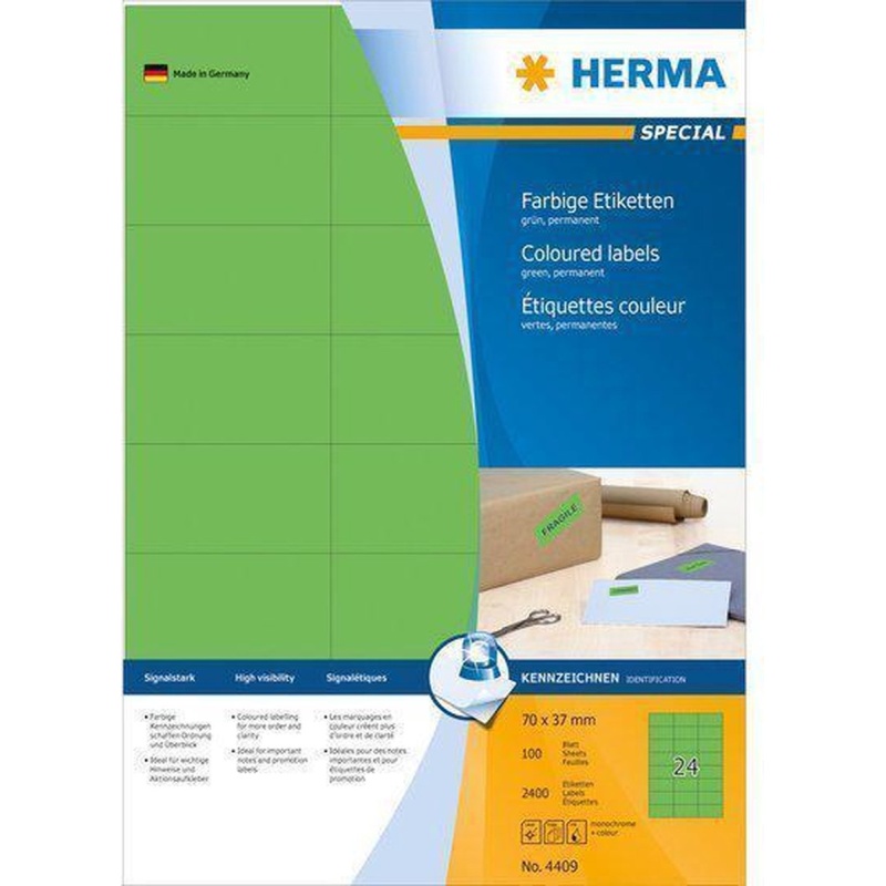 Etiket Herma ILC 70x37 groen/pak 2400