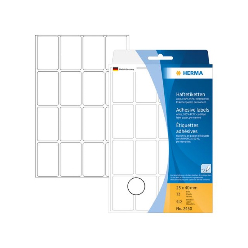 Etiket 25x40 wit/pk 512