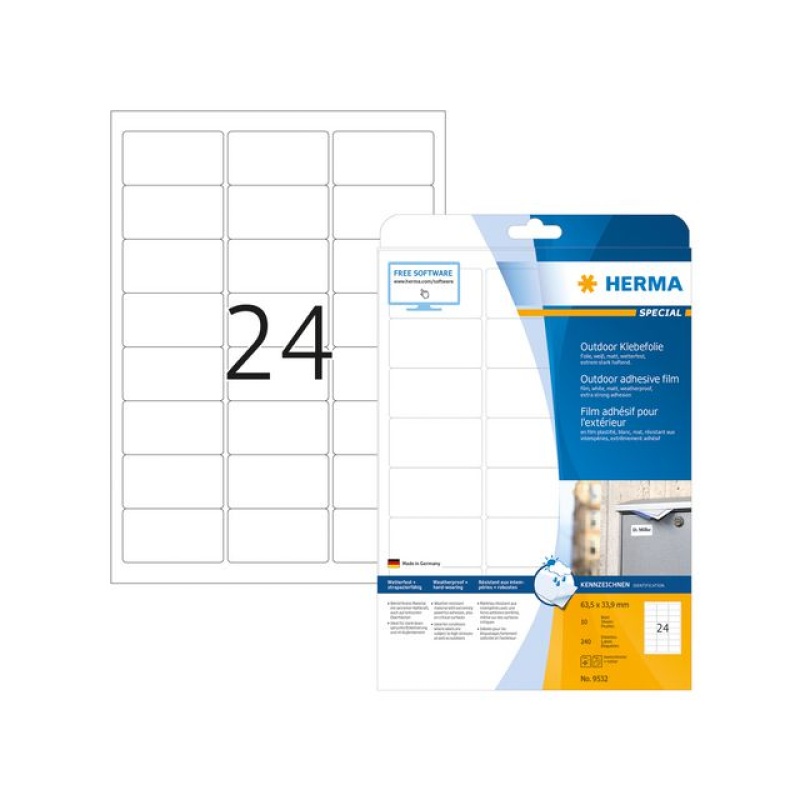 Etiket LC 64x34 outdoor/pak 240