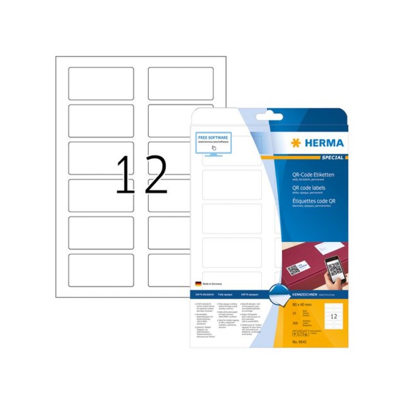 Etiket Herma ILC QR 80x40 wit/pk 300
