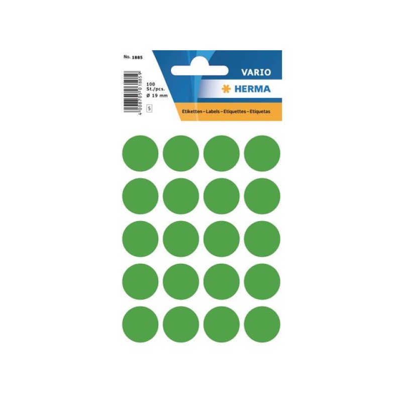 Etiket Herma 19mm rond donkergroen/pk100