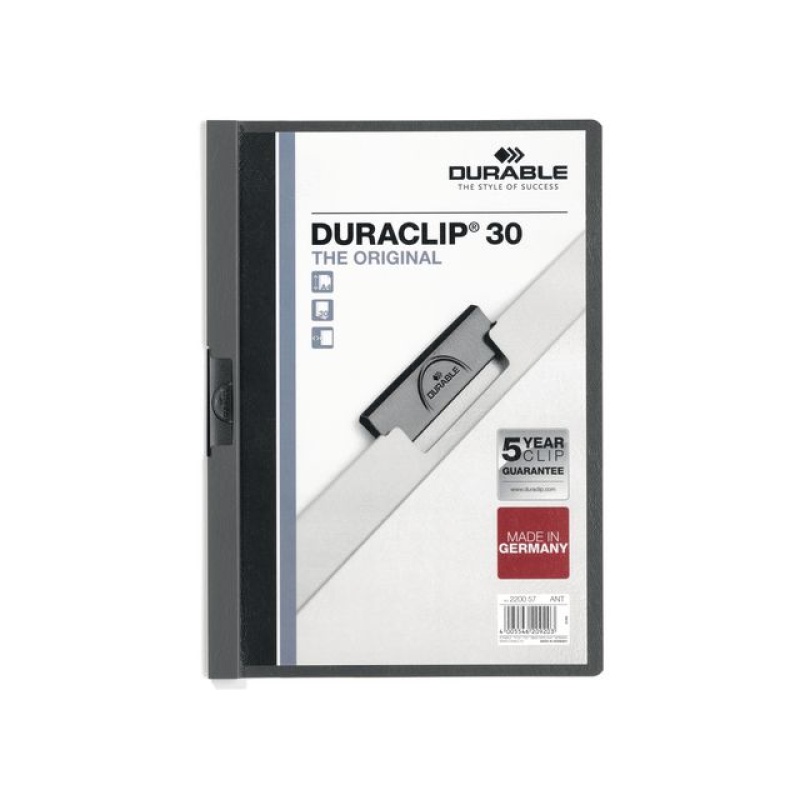 Klemmap Duraclip A4 3mm antraciet/ds 25