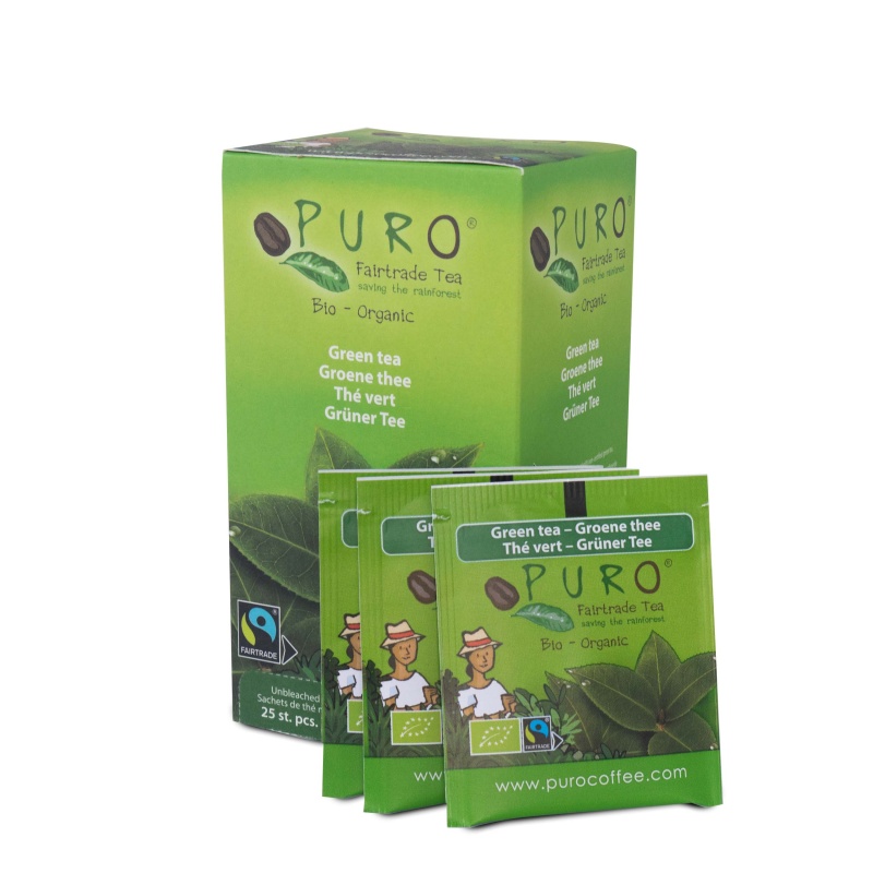Thee Puro fairtrade groene thee/bx 6x25