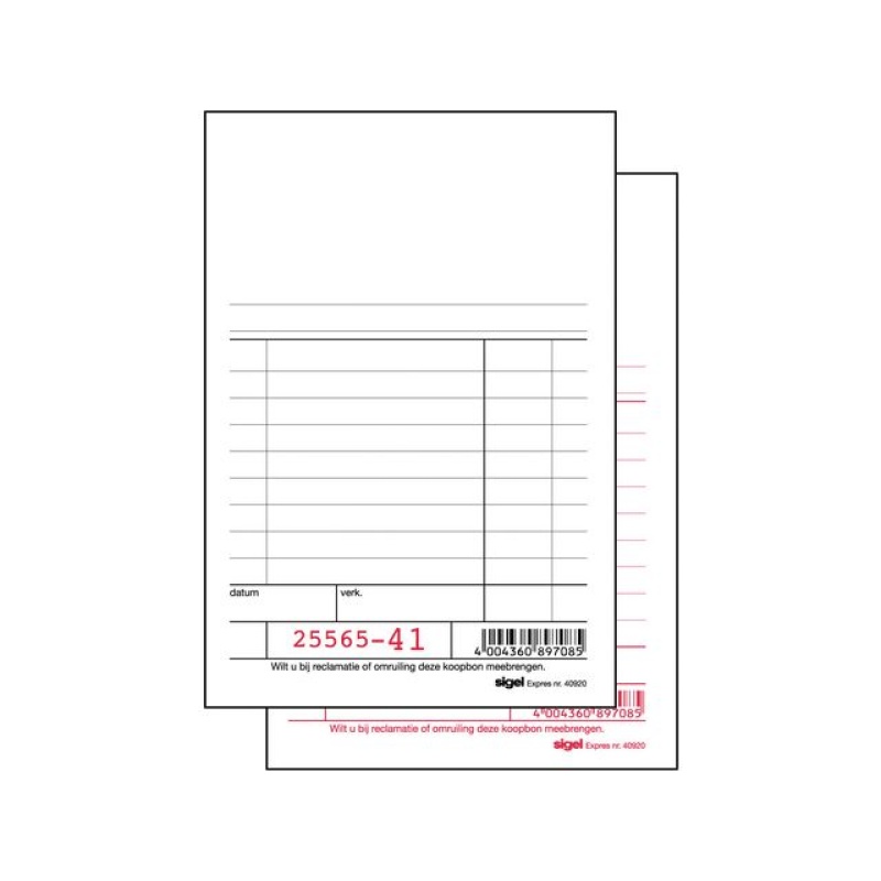 Kassablok Sigel 150x110 duplo 2x50b/wr10