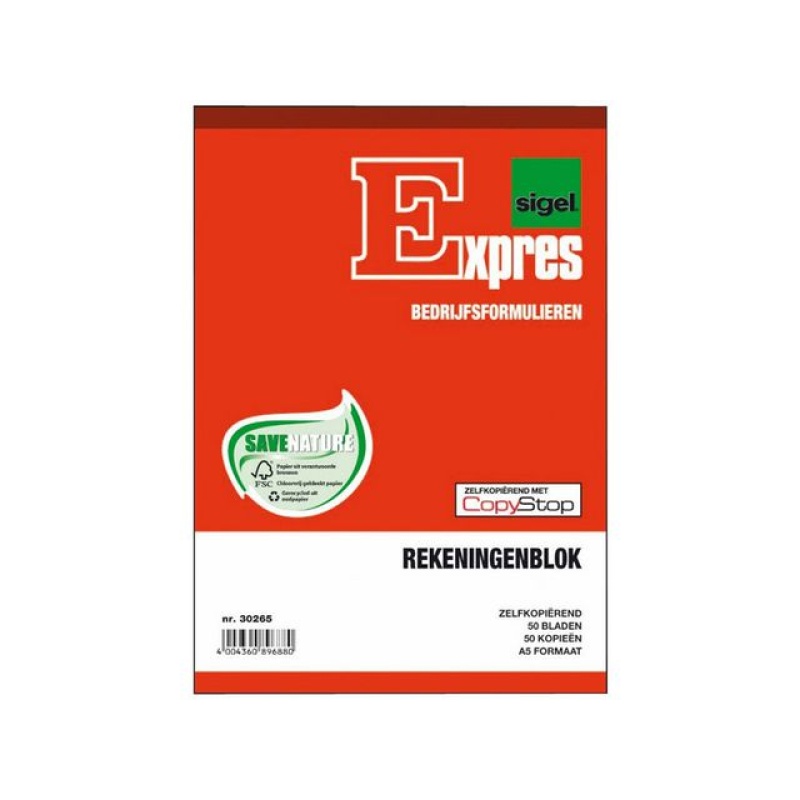 Rekeningblok Sigel A5 duplo 2x50 bl/wr5