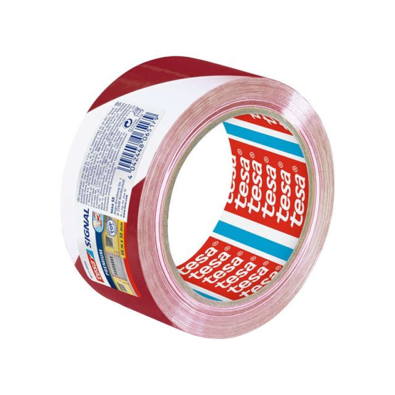 Markeringstape Tesa PVC 50mmx66m rood/wt