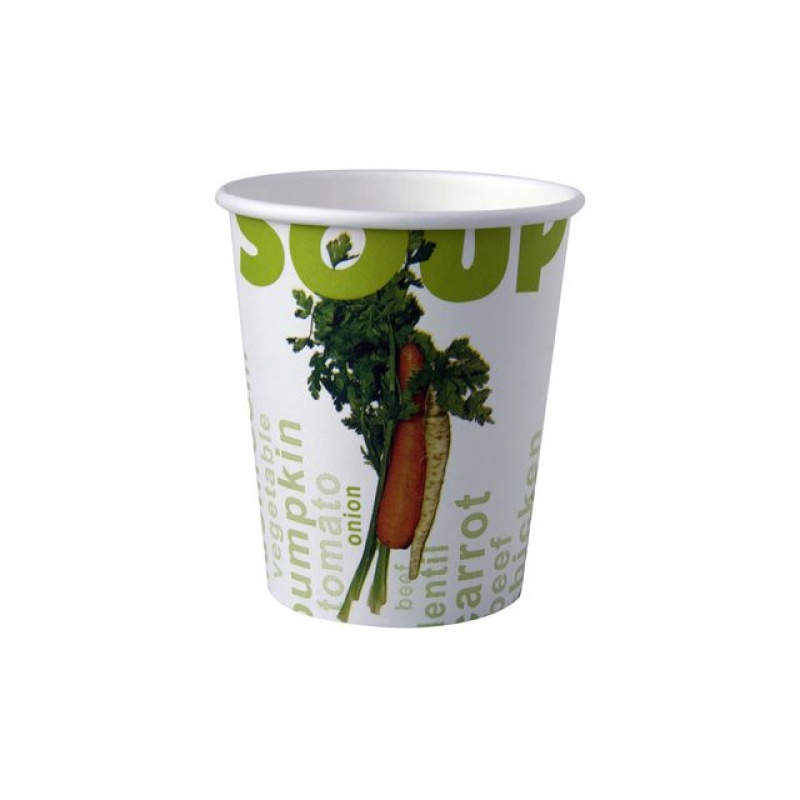 Beker soep 230cc wit met print/ds1000
