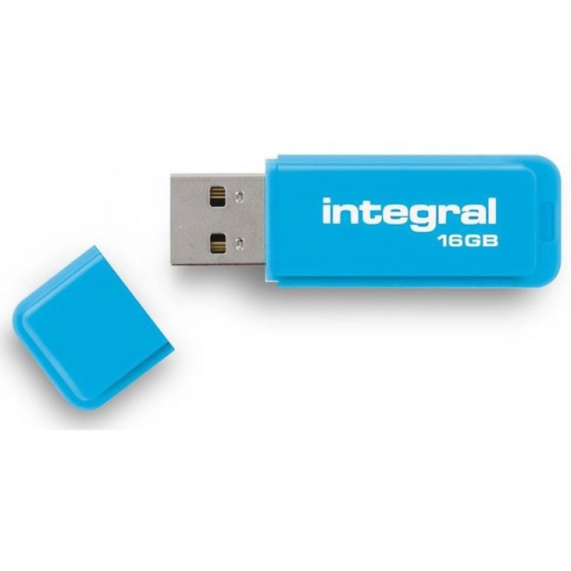 USB Stick Integral flash neon blauw 16GB