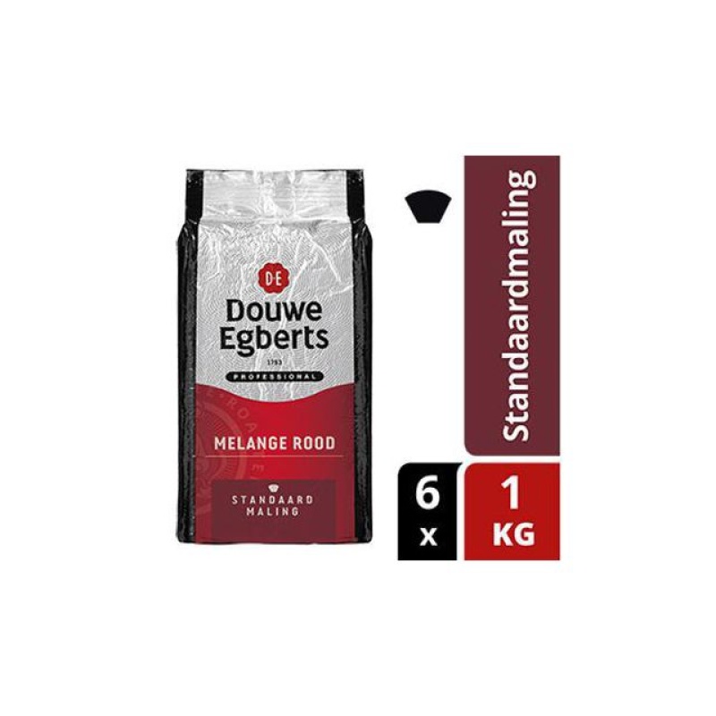 Koffie DE standaardmaling rood/pk6x1000g
