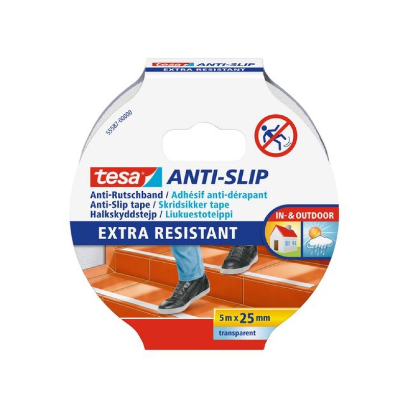 Anti-slip tape Tesa 25mmx5m wit/transp