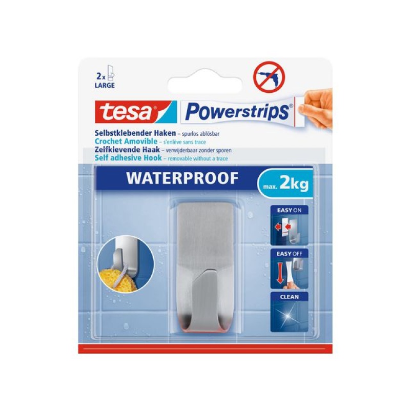 Powerstrip haak Tesa waterproef zoom rvs