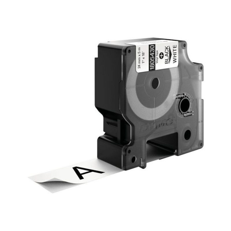 Tape Dymo Rhino 24mm vinyl zwart op wit