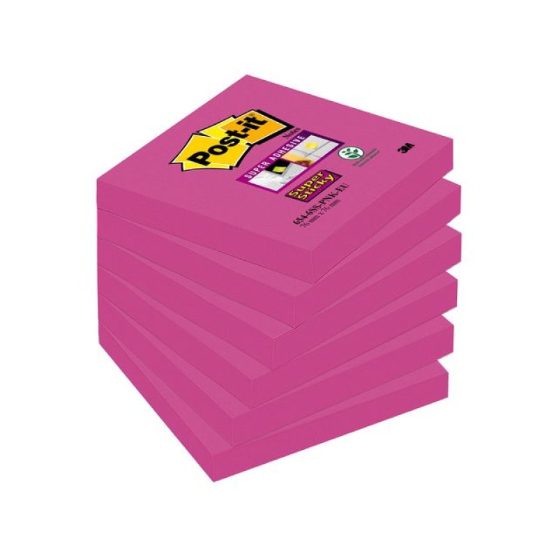 Notitieblok SuperSticky 76x76 fuchsia/p6