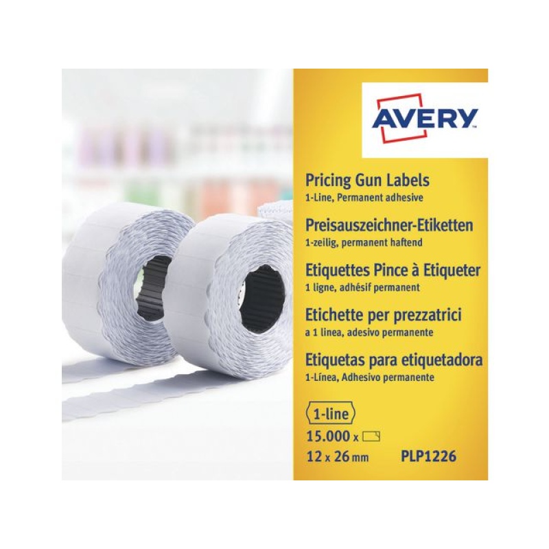 Etiket Avery 1-regel 26x12 wit/pk 10