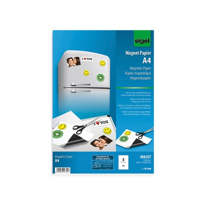 Papier magnetisch Sigel inkjet/pk 5