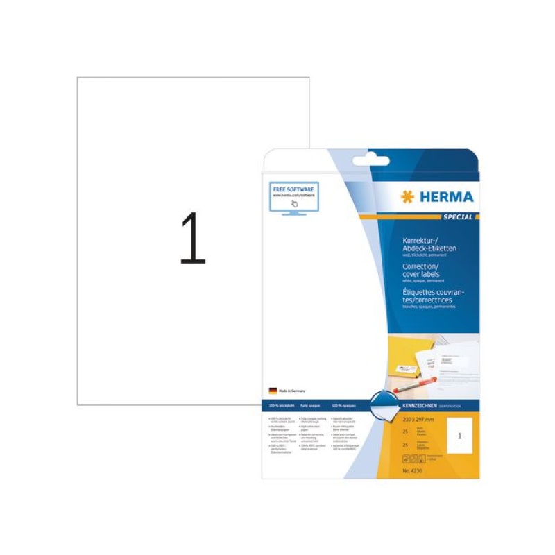 Etiket ILC 210x297 correctie/pk 25