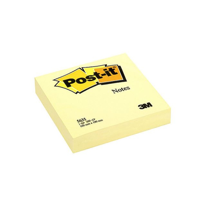 Notitieblok Post-it 101x101mm kan.geel
