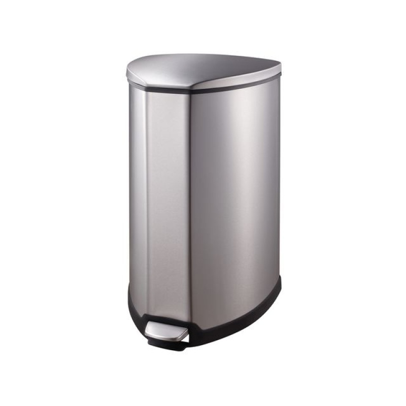 Pedaalemmer driehoekig 35L mat rvs