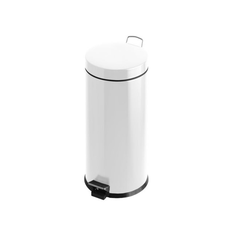 Pedaalemmer rond 30L wit