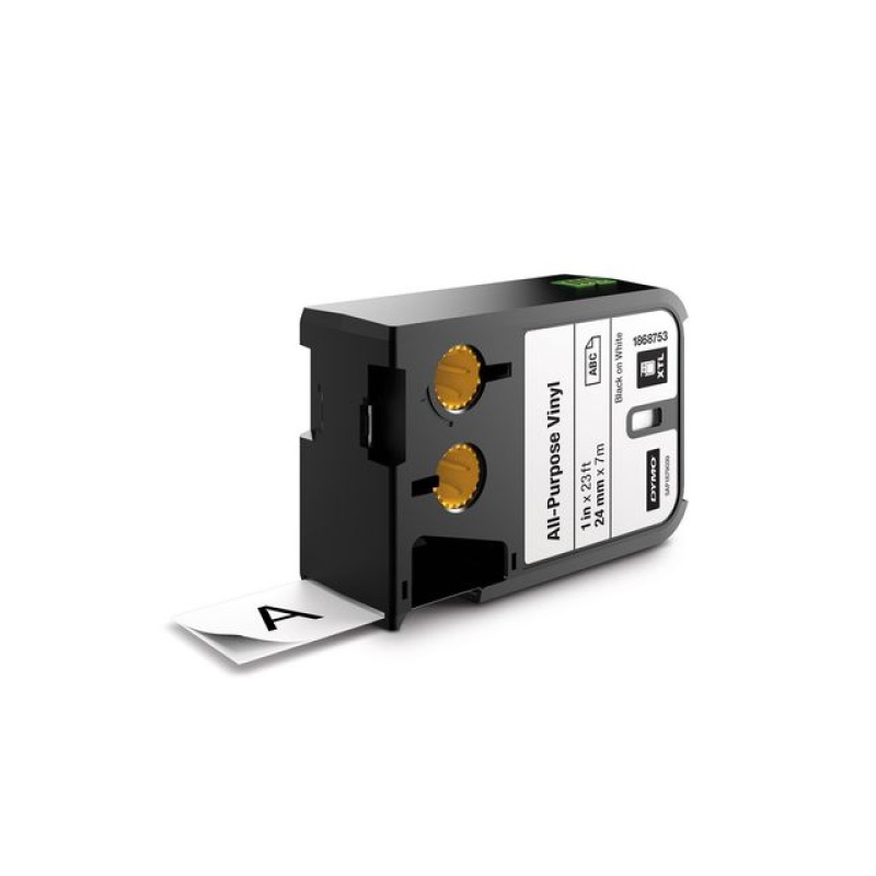 Tape Dymo XTL vinyl 24mm zwart/wit