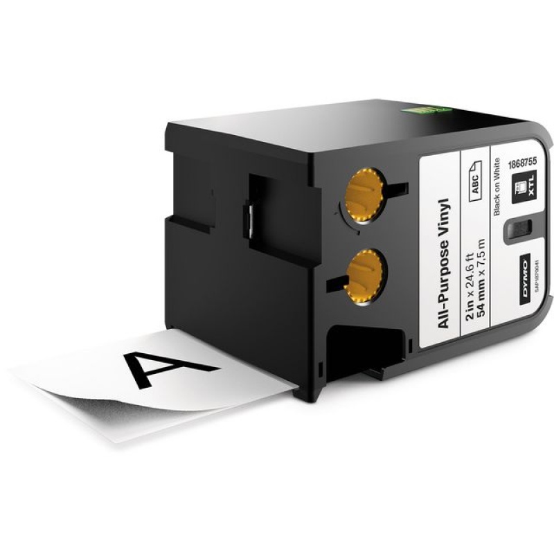 Tape Dymo XTL vinyl 54mm zwart/wit