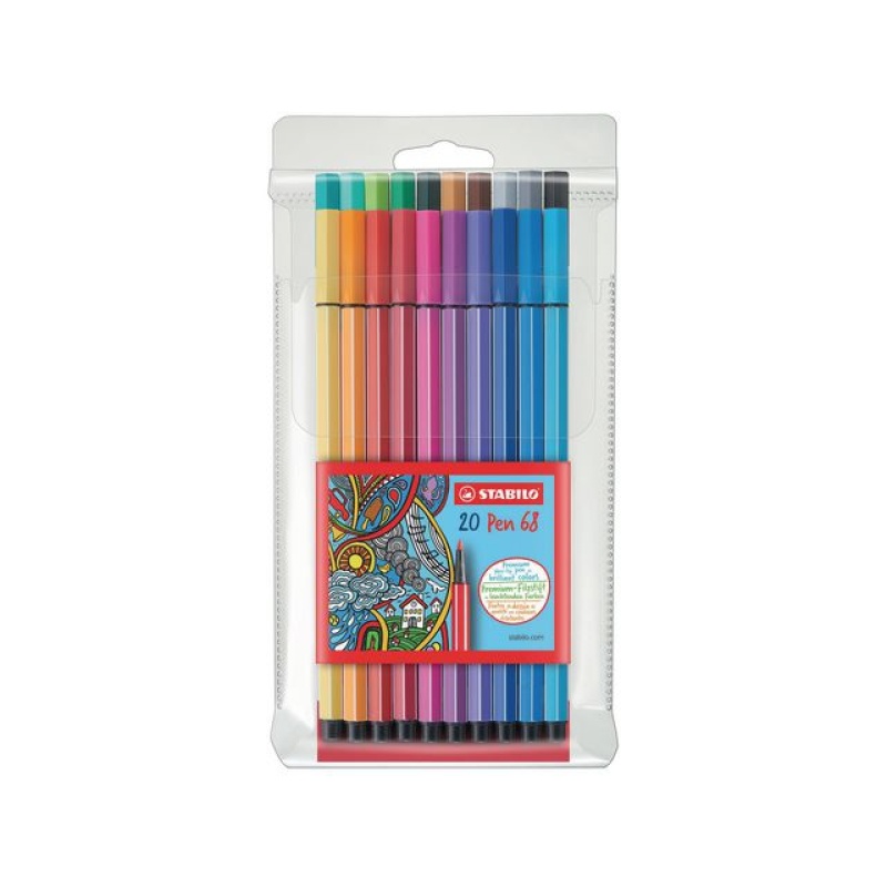 Viltstift Stabilo 68 colorp. ass/etui20
