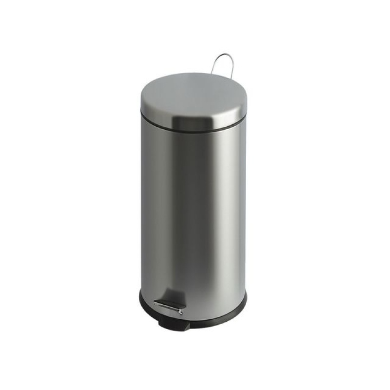 Pedaalemmer rond 30L mat rvs
