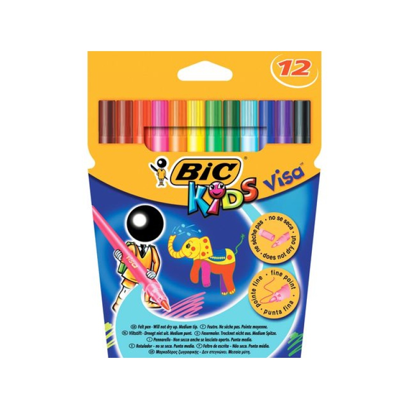 Viltstift Bic Kids Visacolor ass / pk12