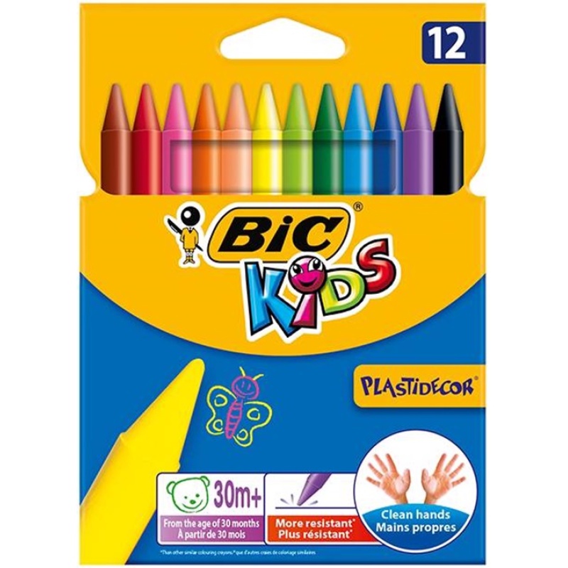 Waskrijt Bic Kids Plastidecor ass / pk12