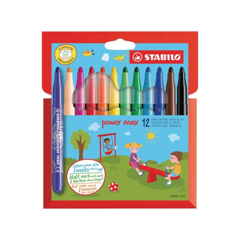 Viltstift Stabilo Power Max ass/12
