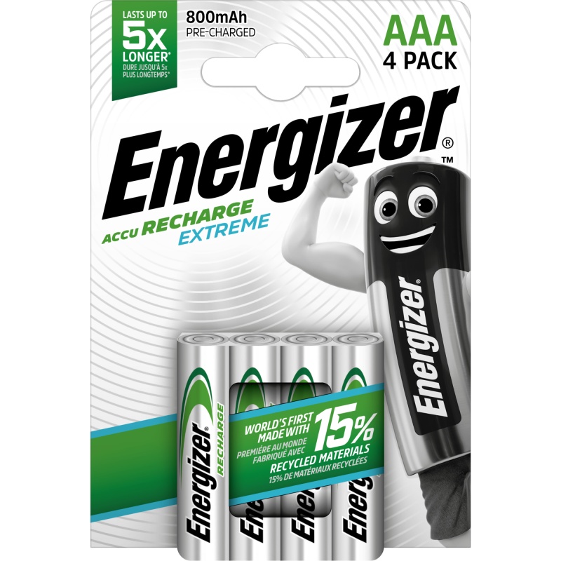 Batterij Energizer oplaadb 4xAAA 800mAh