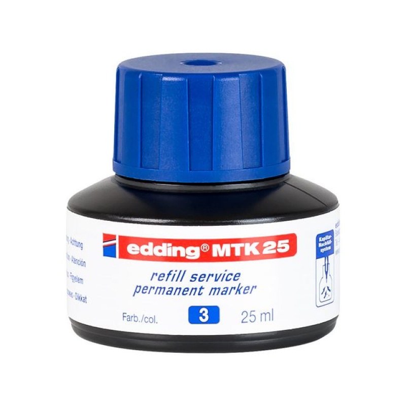 Inkt edding permanent MTK 25 blauw/25ml