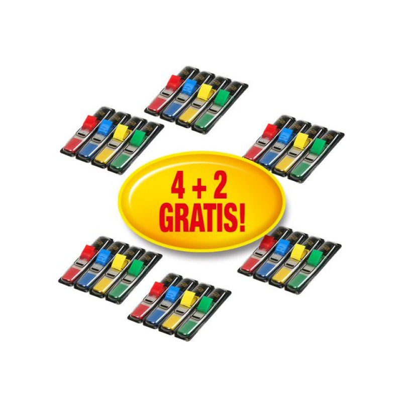 Index Post-It mini rd/gl/gr/bl 4+2