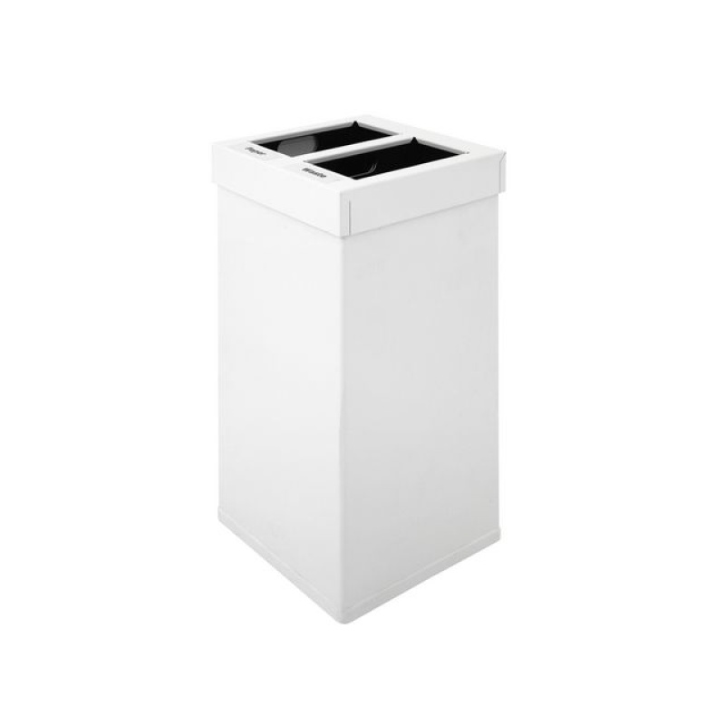 Afvalbak met twee inworp alum 2x25L wit