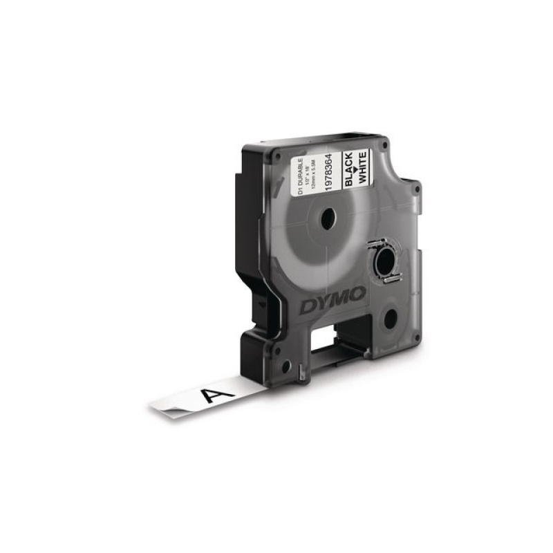 Tape Dymo D1 durable 12mmx5,5m Zw/Wt