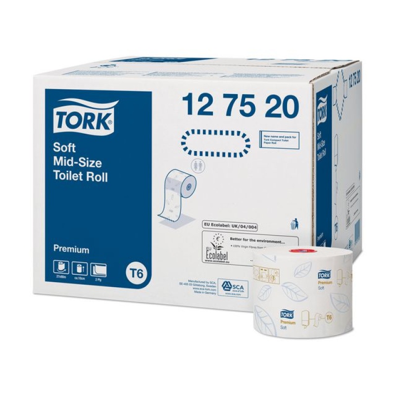Toiletpapier Tork T6 Prem 2L wt/pk27x90m