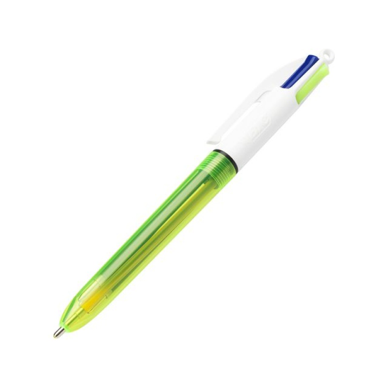 Balpen BiC 4-kleuren Fluo/ds 12