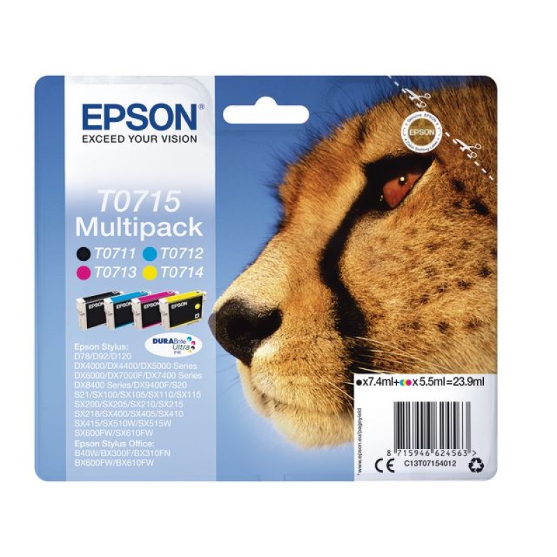 Inkjet Epson T07154012 zwart+3 kleur