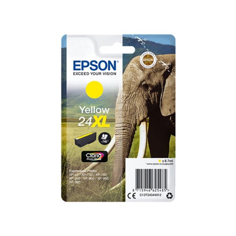 Inkjet Epson 24XL HC geel
