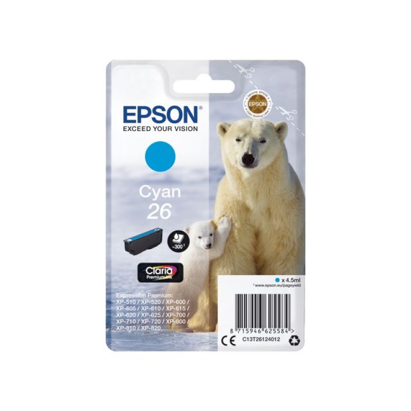 Inkjet Epson T26124012 Cyaan(26)