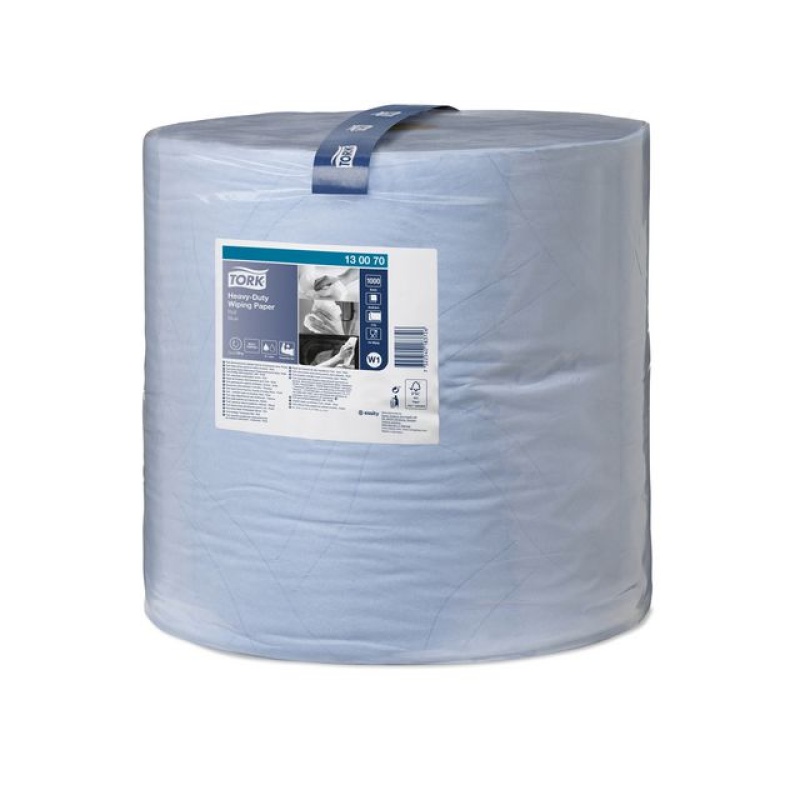 Poetsdoekrol Tork W1 2L 340m blauw/pk1