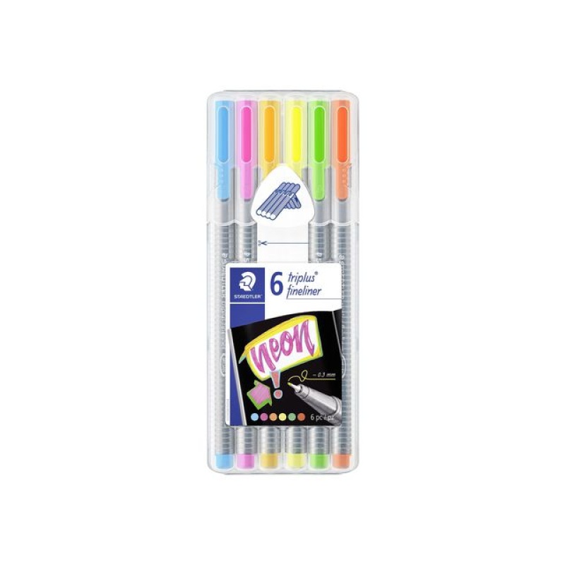 Fineliner Staedtler Neon Triplus ass/pk6