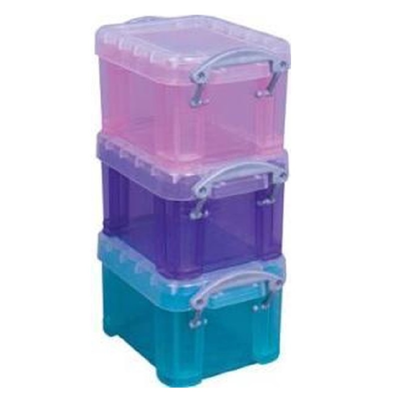 Opbergbox RUB 0,14L transp assorti/pk3
