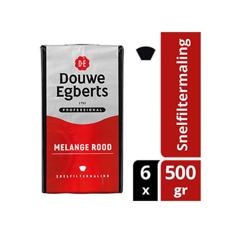 Koffie DE snelfiltermaling rood/ds6x500g