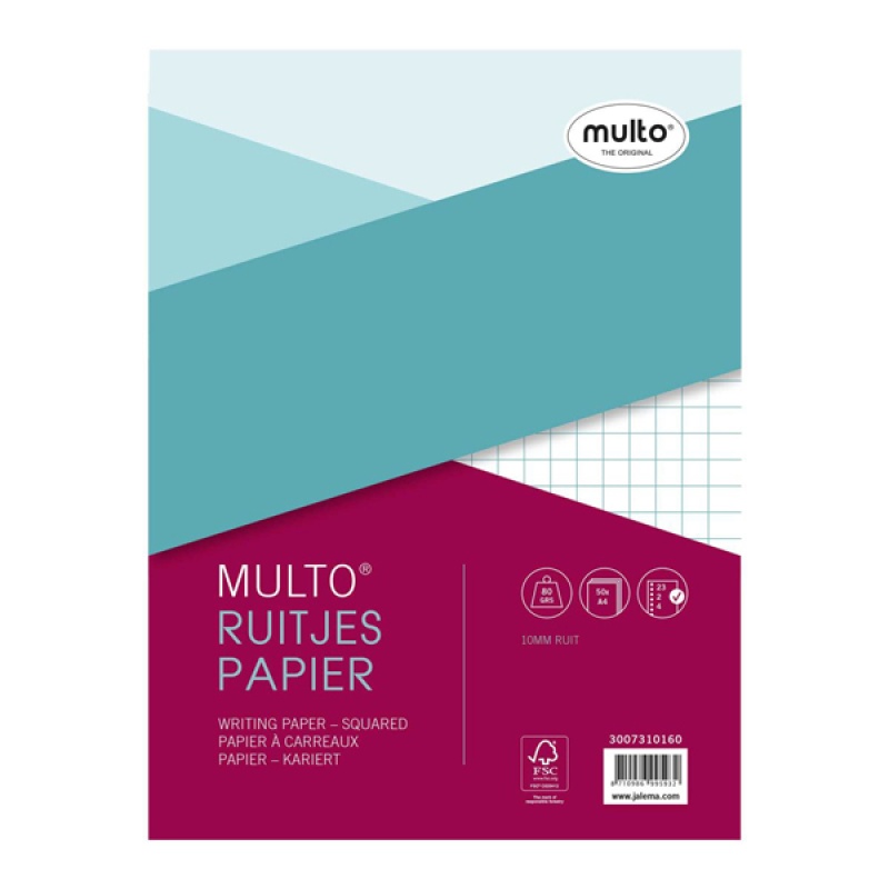 Interieurpap Multo A4 23r ruit 10mm/50v