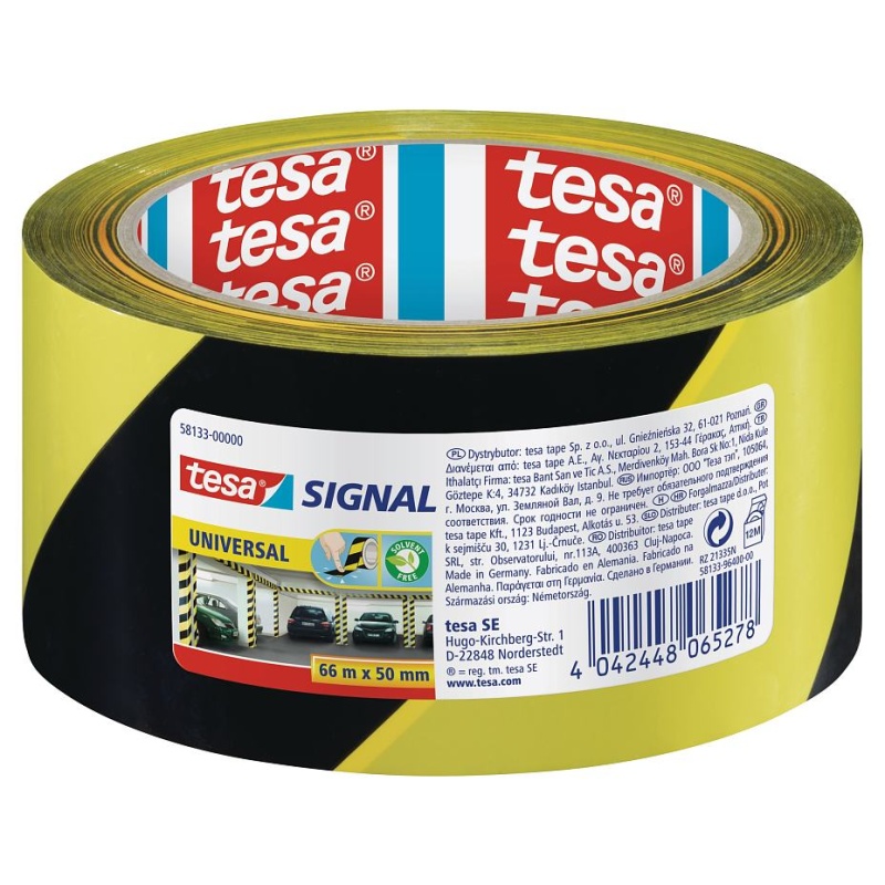 Markeringstape Tesa PP 50mmx66m zw/geel