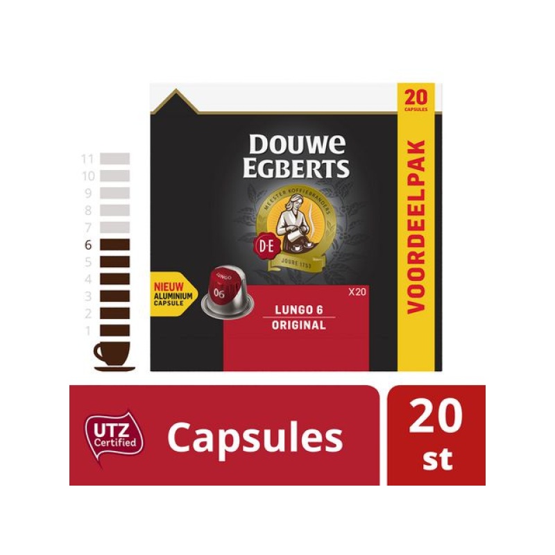 Koffie capsules DE lungo 6 org /ds10x20