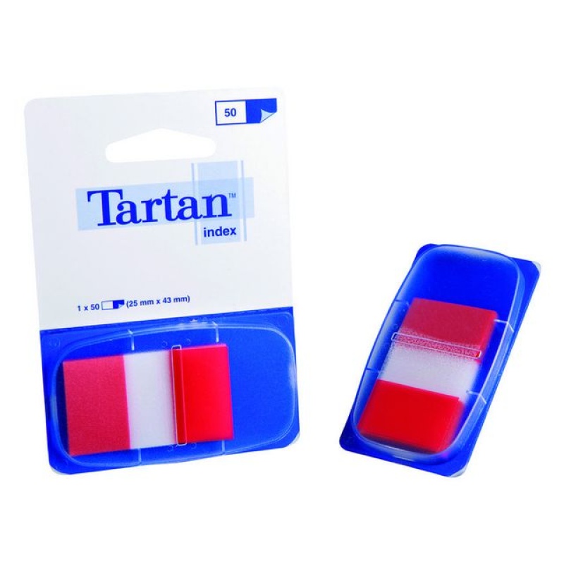 Index Tartan 25x43 rood/pad 50 stuks